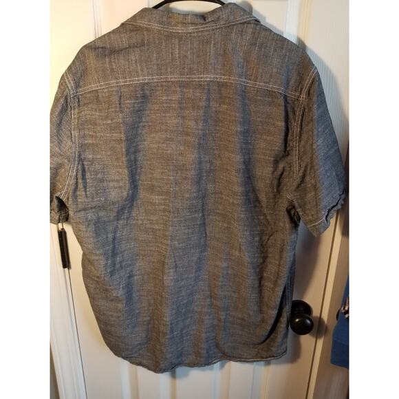 Woolrich Shirt Mens Large Gray Short Sleeve Button Up Flap Pocket 90s Skuc106 - Picture 3 of 5